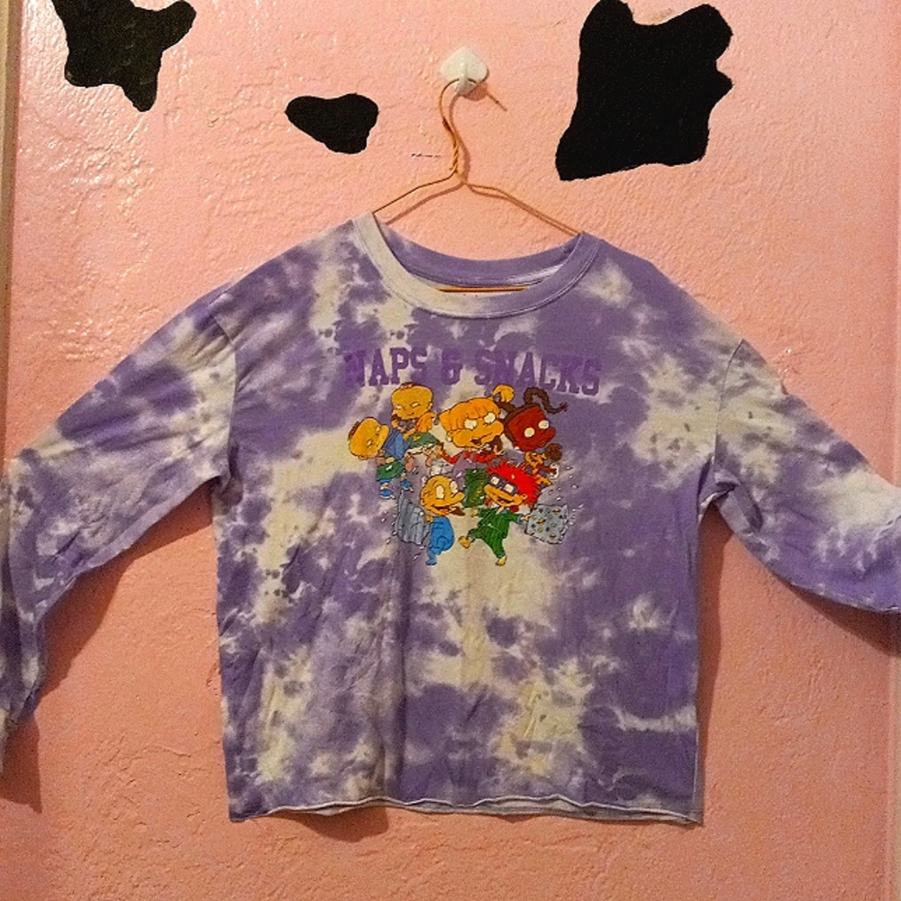 Large Nickelodeon Rugrats Purple and White Long Sleeve Shirt